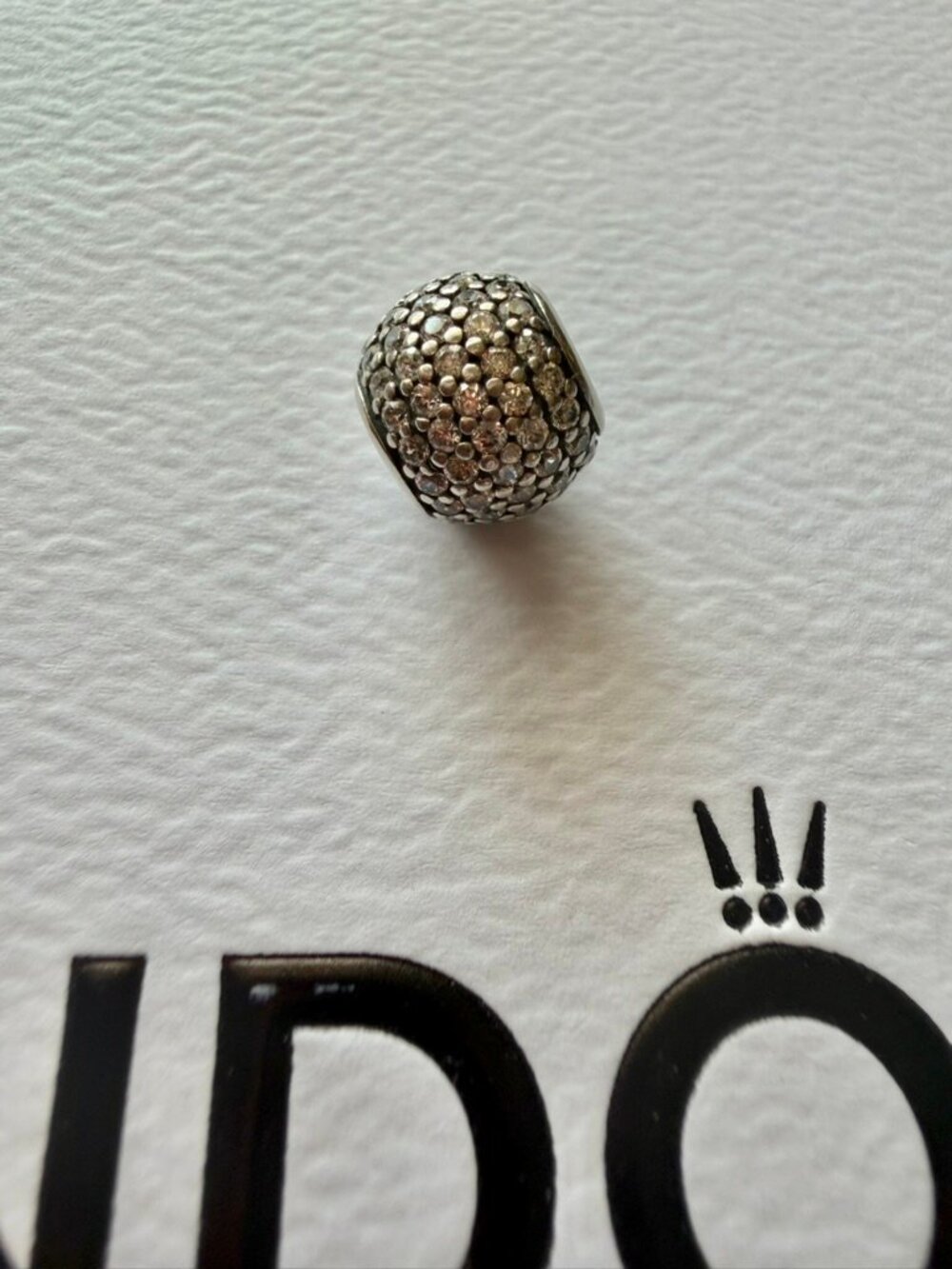 Pandora Pave Charm Barrel Shape